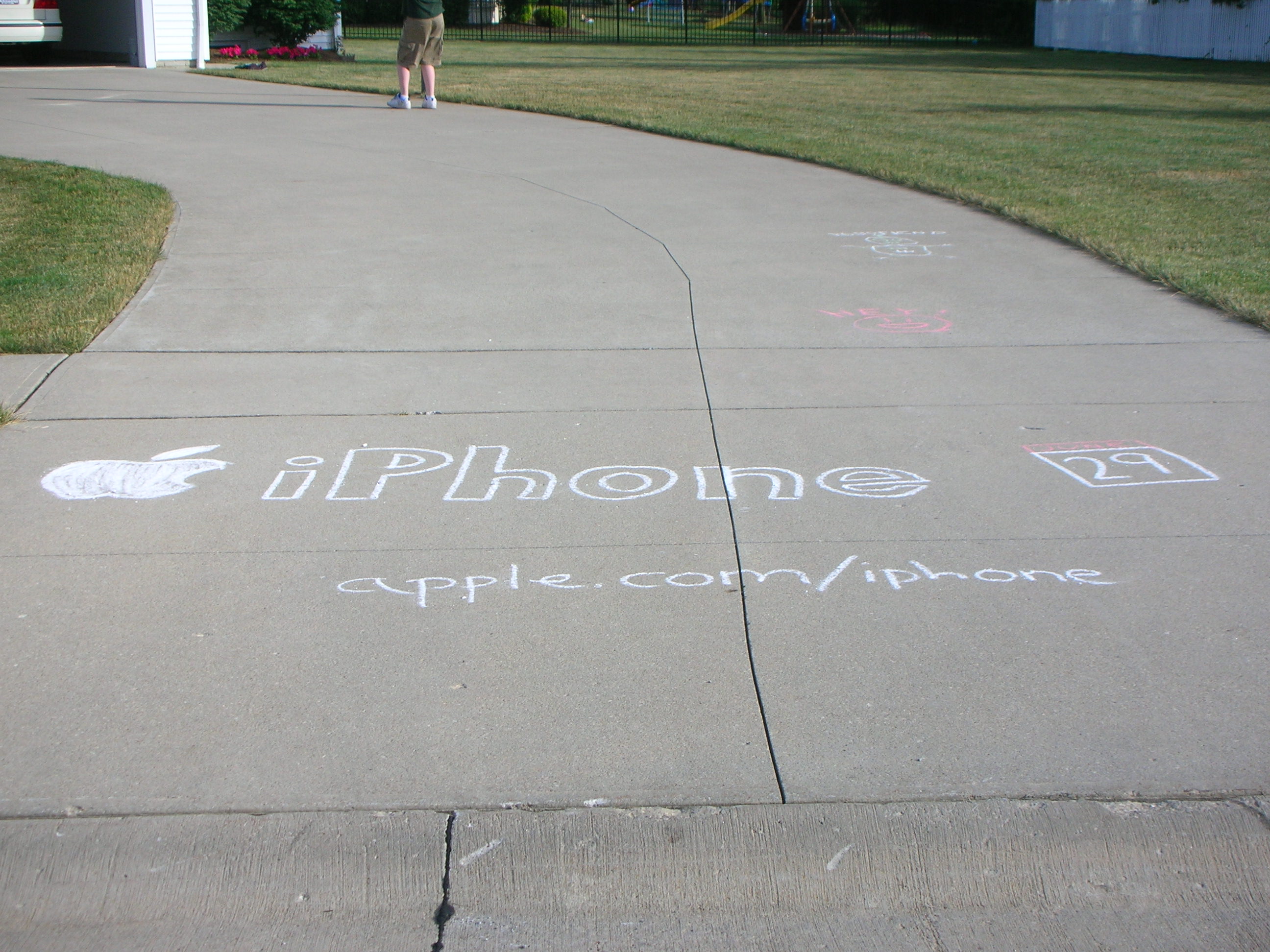 Before the launch of the iPhone, I made an advertisement in my driveway using sidewalk chalk.