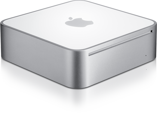 Image of the 2009 Mac mini at an isometric angle.