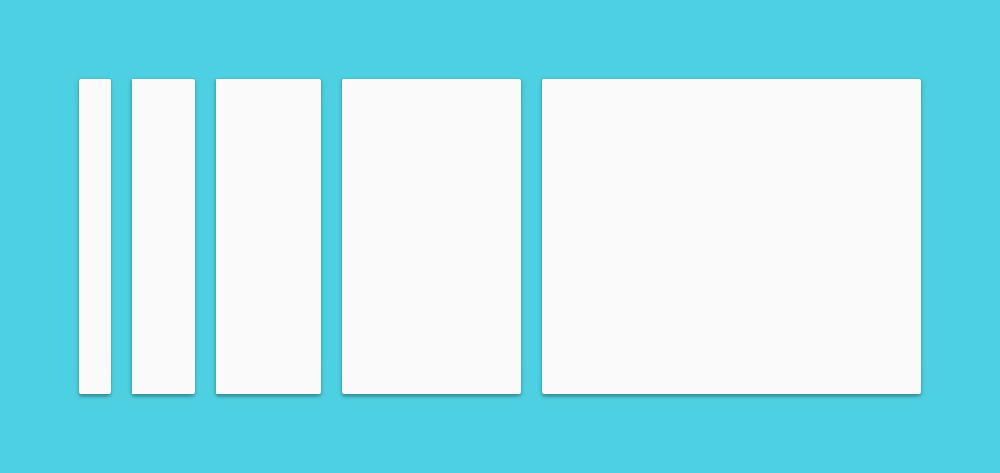 Illustration of “material” components of progressively larger sizes.